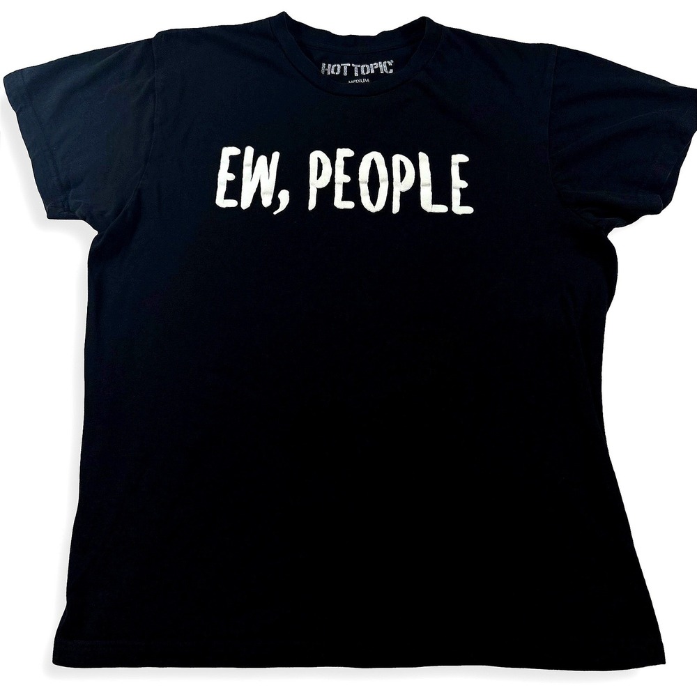 Hot Topic Ew People Graphic Tee Black Cotton‎ Short Sleeve T-Shirt Mens Medium
